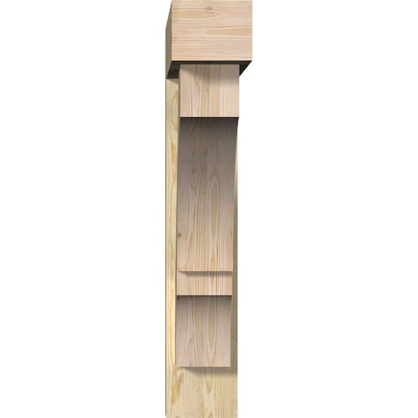 Balboa Block Rough Sawn Bracket W/ Offset Brace, Douglas Fir, 8W X 36D X 44H